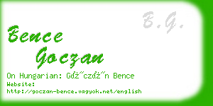 bence goczan business card